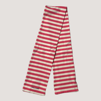 Mini Rodini striped rib scarf,  white / hot pink | onesize