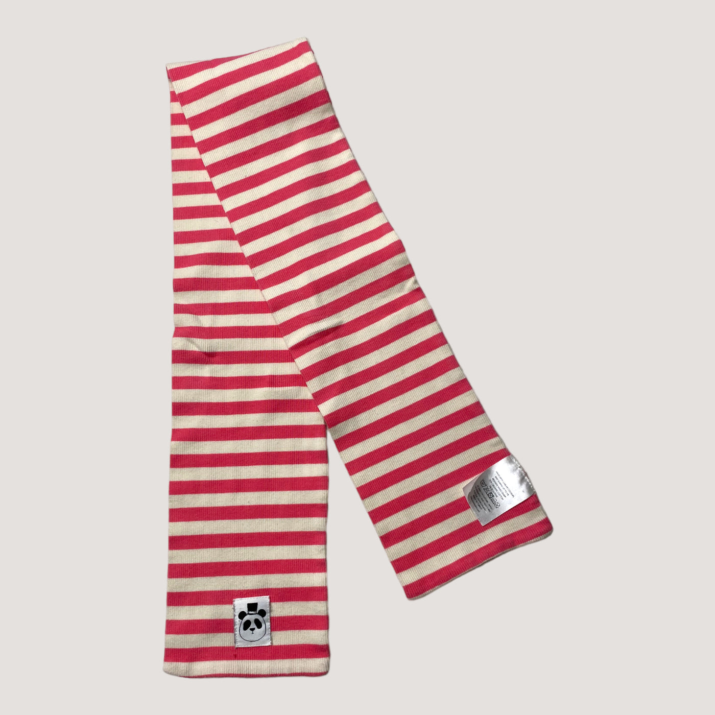 Mini Rodini striped rib scarf,  white / hot pink | onesize