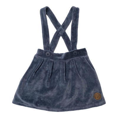 Blaa dungaree velour skirt, stone grey | 74/80cm