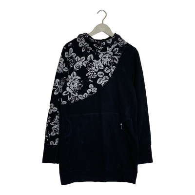 Ommellinen hoodie dress, black/silver | woman L