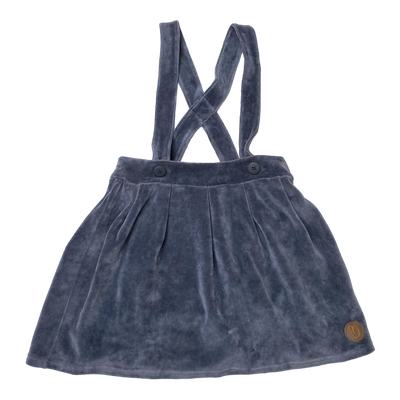 Blaa dungaree velour skirt, stone grey | 110/116cm