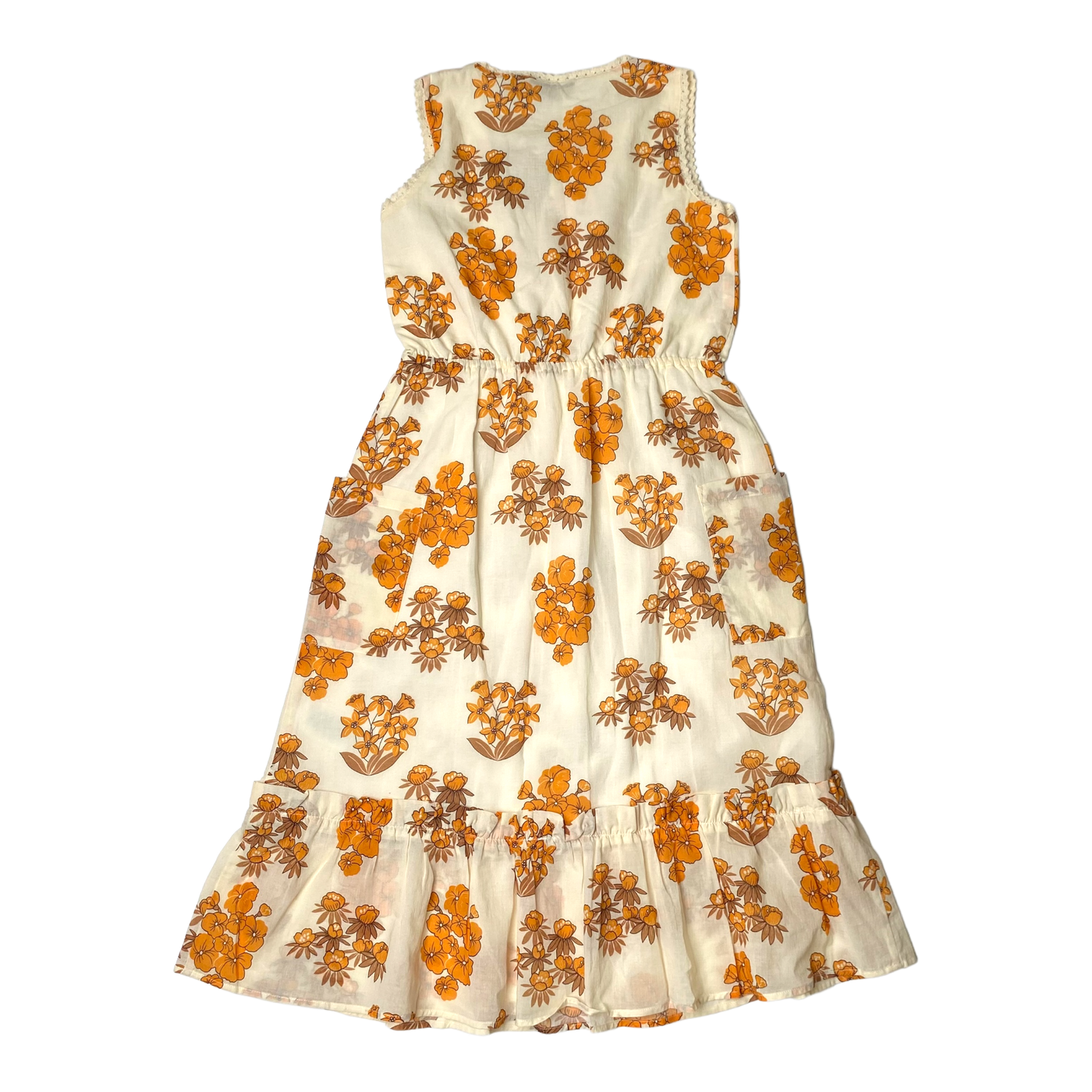 Mini Rodini woven dress, flowers | 128/134cm
