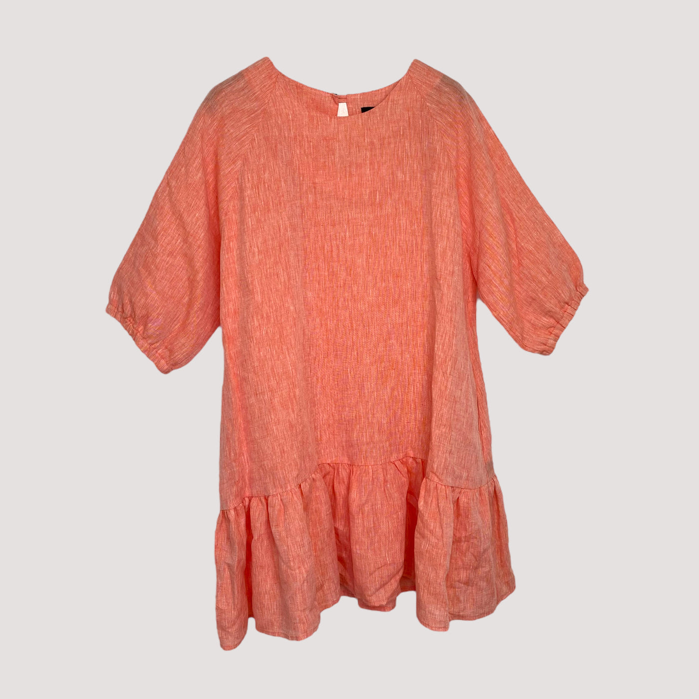 linen tunic dress, coral pink | women M