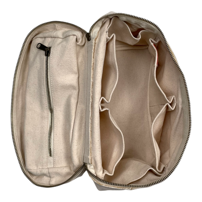 Holzrichter canvas toiletry bag, cream