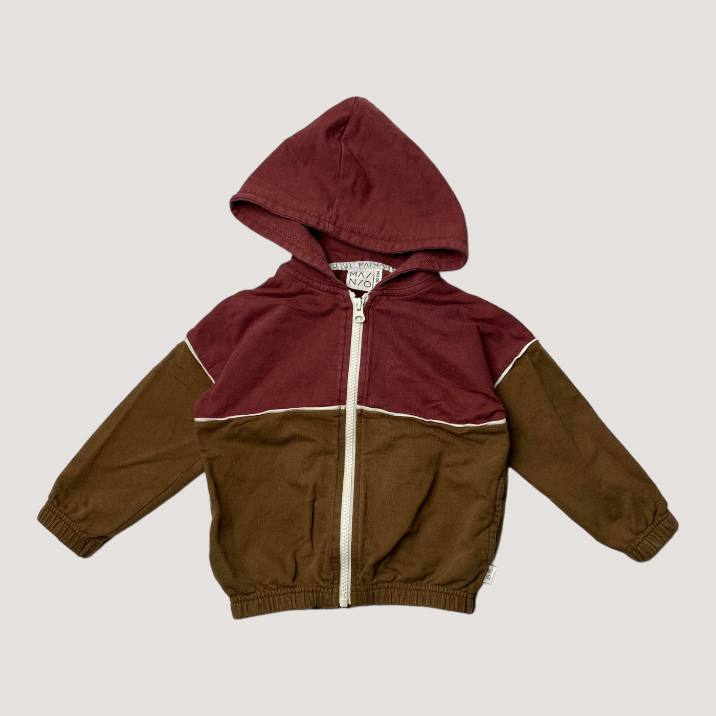 Mainio zipper sweatshirt, dark red / golden brown | 86/92cm
