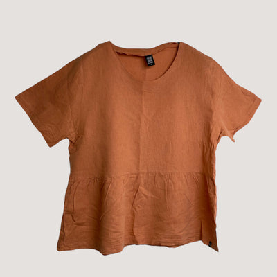 Kaiko linen shirt, carrot orange | woman L