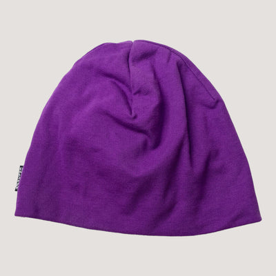 Superyellow cotton beanie, purple | adult onesize