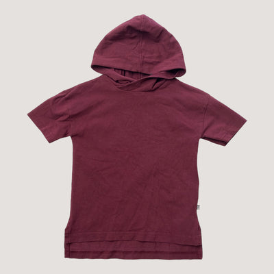 Kaiko hooded t-shirt, dark red | 86/92cm