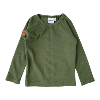 Metsola wool blend shirt, green | 80cm