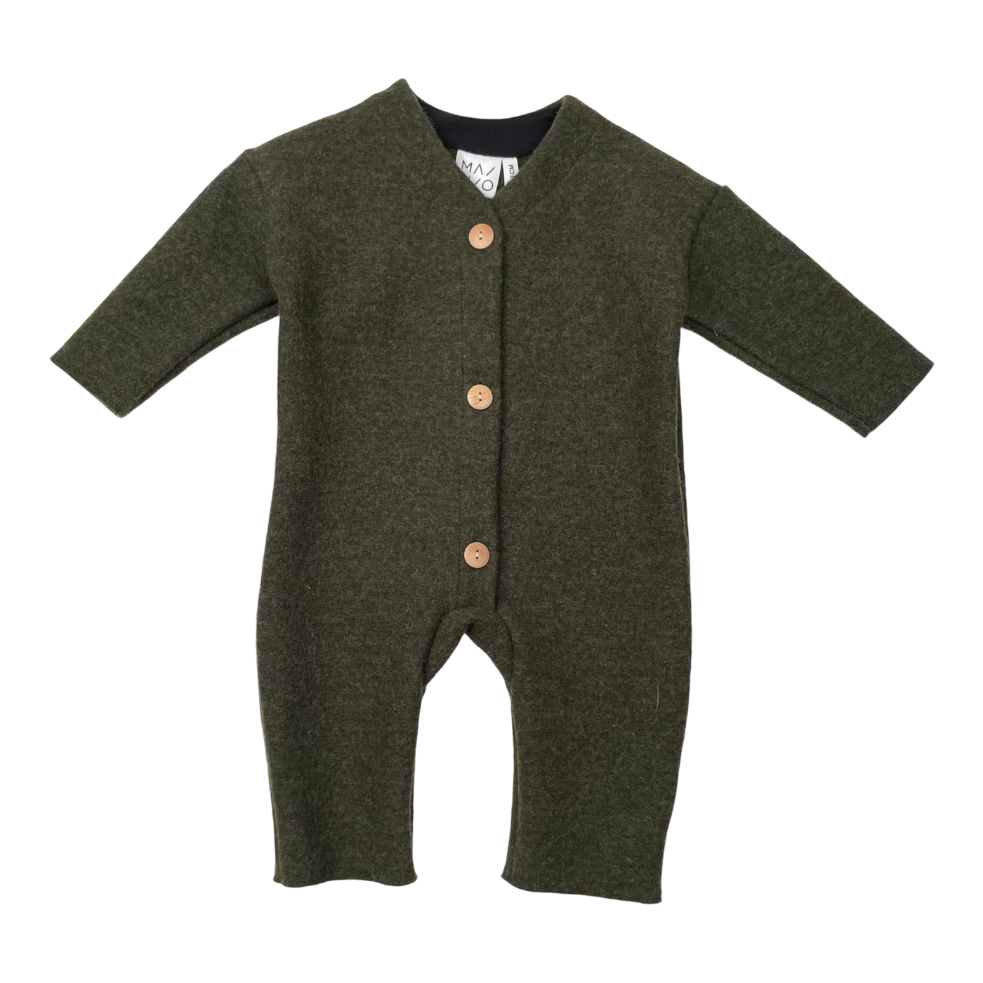 Mainio boiled wool jumpsuit, hunter green | 62/68cm