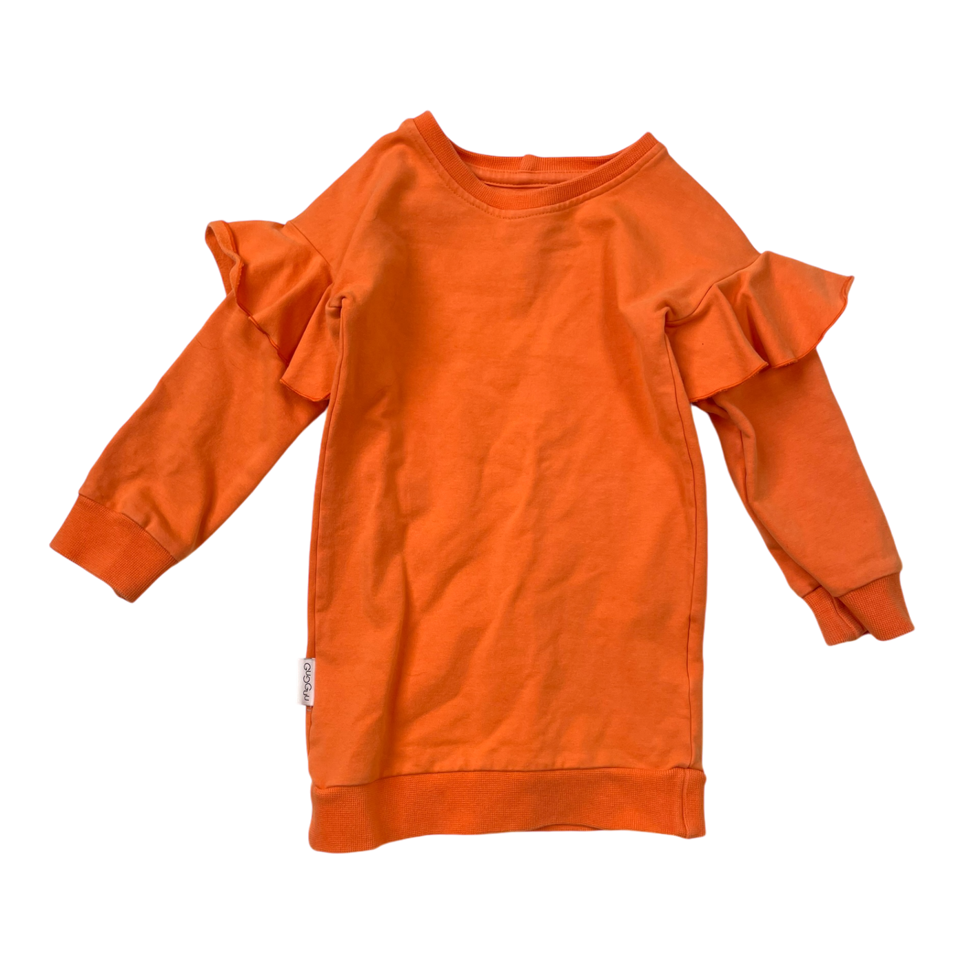 Gugguu frill sweat dress, orange | 92cm