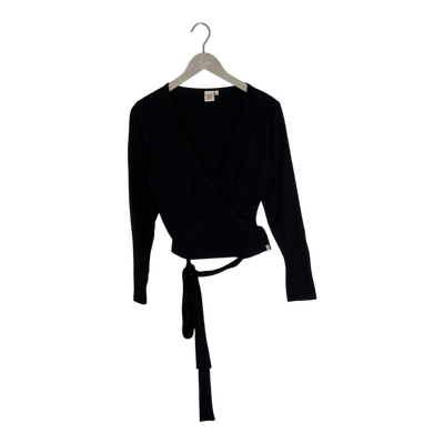 Kaiko tricot wrap shirt, black | woman M