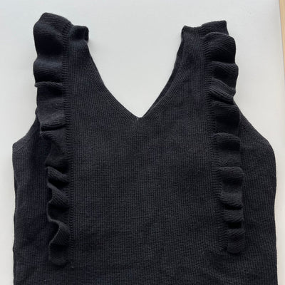 Alpa frilly knit dress, black | woman M