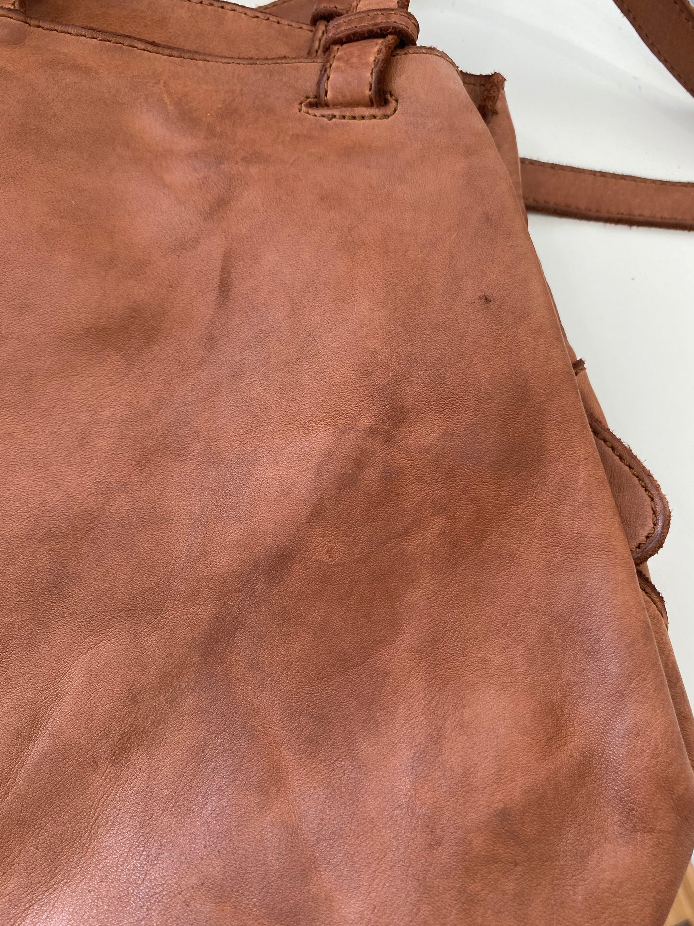 Harold's Bags leather submarine shopper twin, cognac