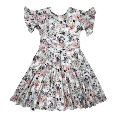 Gugguu t-shirt smoc dress, dalmatian print | 146cm