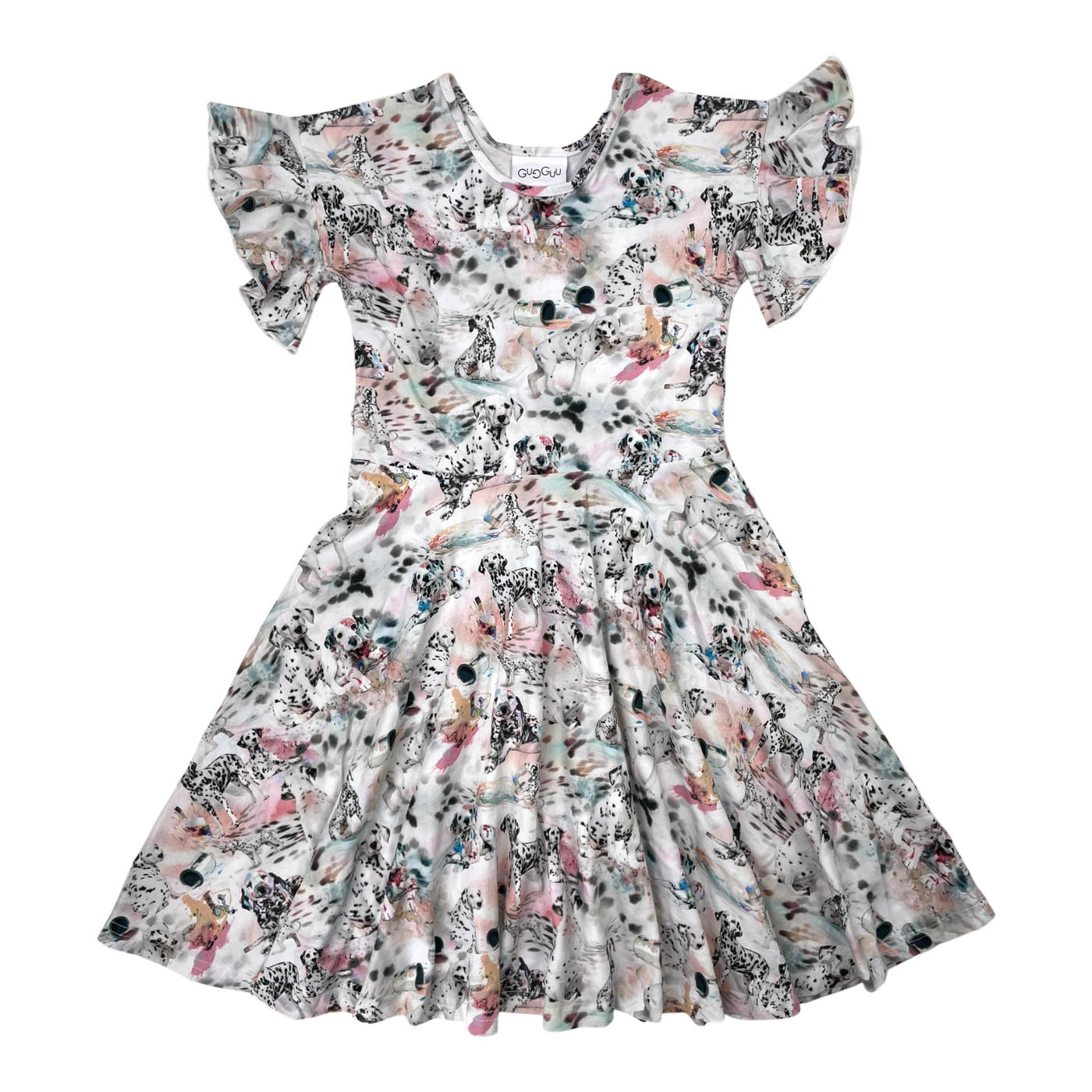 Gugguu t-shirt smoc dress, dalmatian print | 146cm