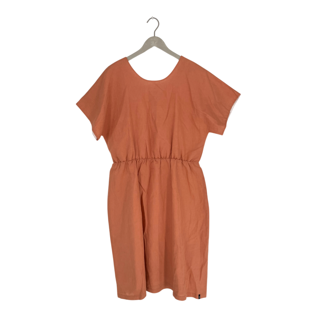 Kaiko linen wrap dress, coral