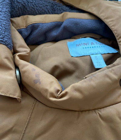 Mini A Ture matwang fleece lined winter anorak, caramel | 92cm