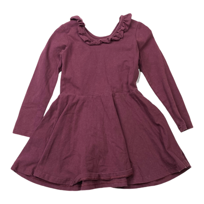 Gugguu frill dress, wine | 86cm