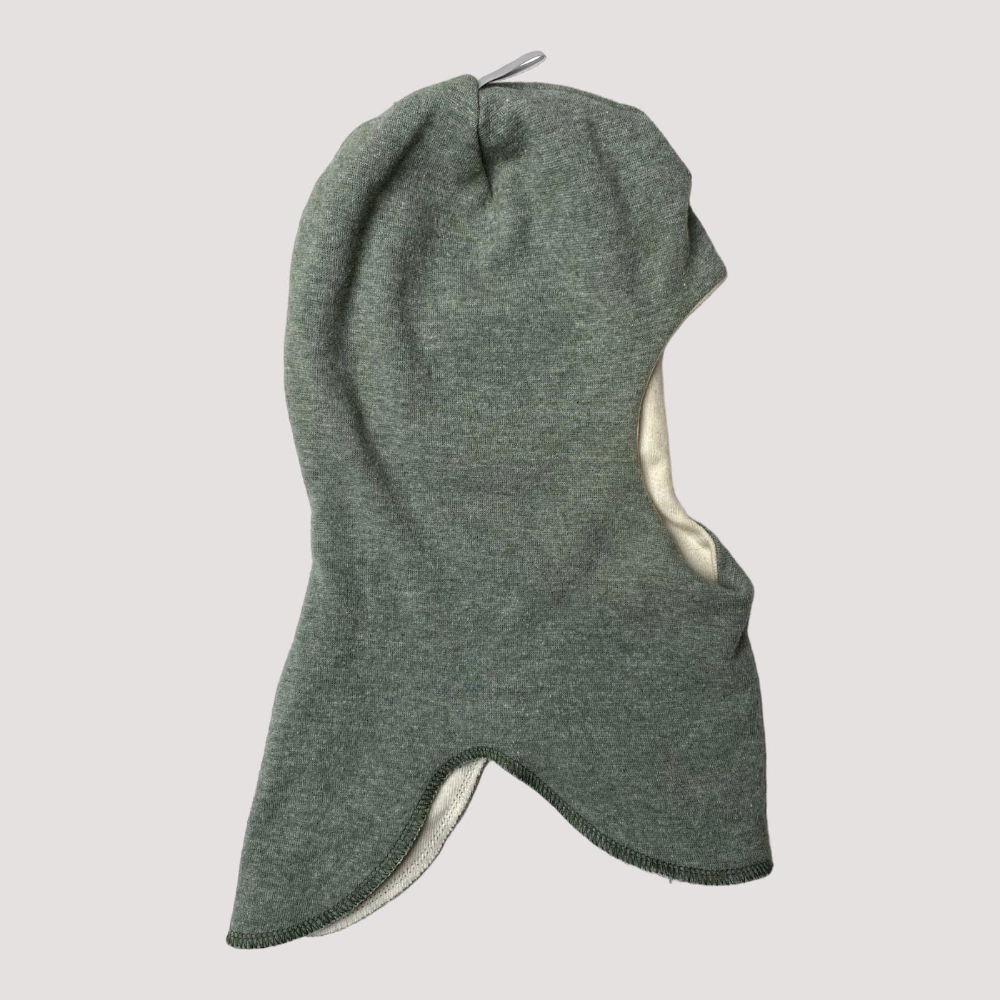 merino wool balaclava, moss green | 1-2y