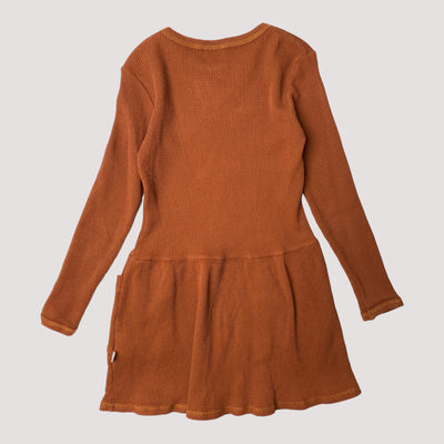 waffle dress, brown | 122/128cm