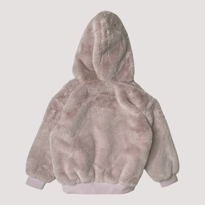 faux fur hoodie, lavender | 116cm