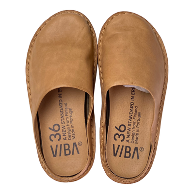 VIBAe Roma leather slippers, fawn tan | 36