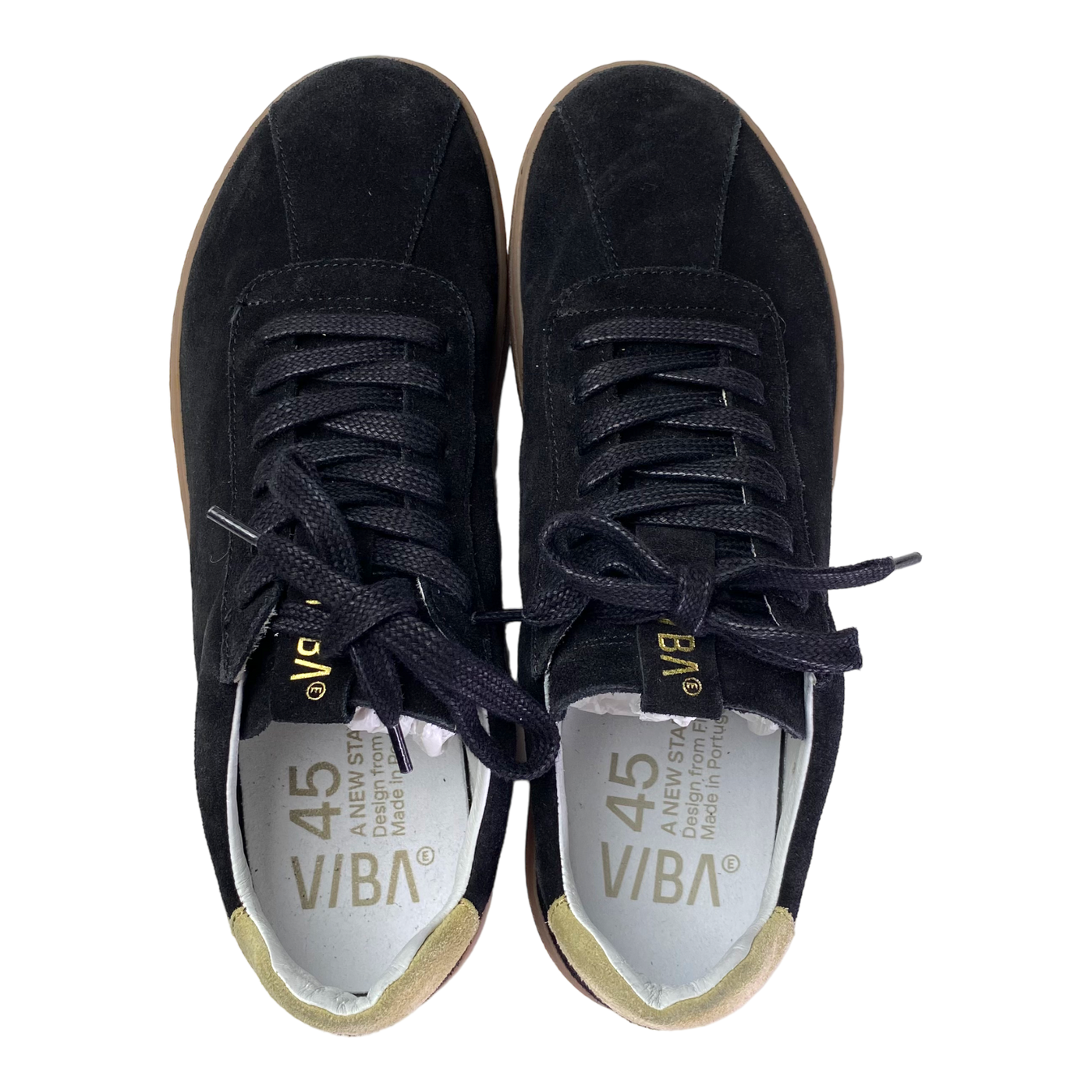 VIBAe Sydney Bio suede sneakers, black/gum | 45