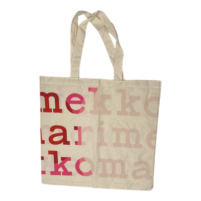 Marimekko canvas logo bag, pink/cream | onesize