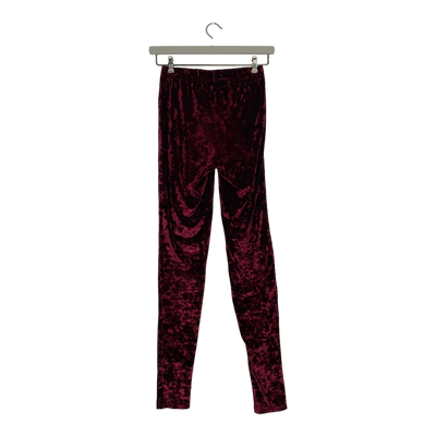 R/H studio mickey velour leggings, wine/black | woman M