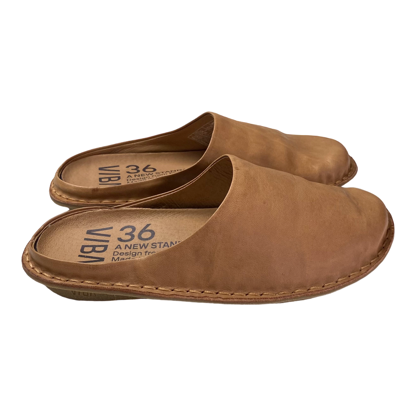 VIBAe Roma leather slippers, fawn tan | 36