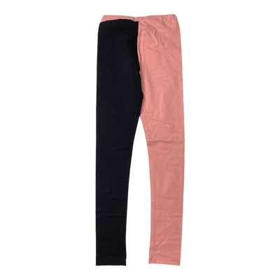 Gugguu block leggings, black and blush | 128cm