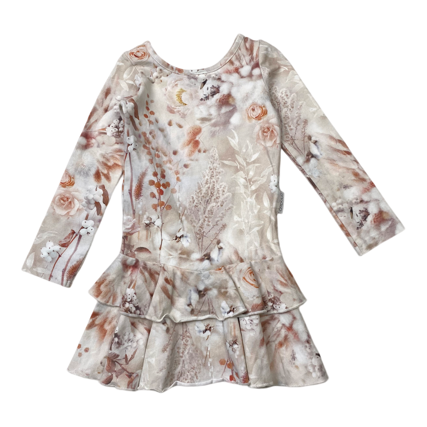 Gugguu frilla dress, flower | 86cm