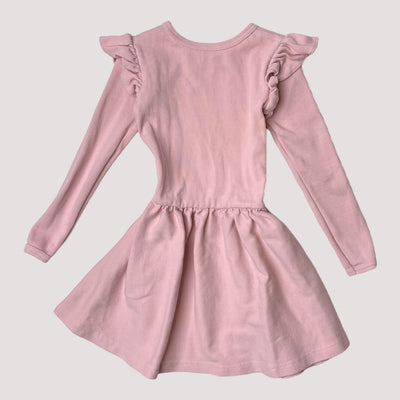 rib long sleeve frilla dress, pink |  98/104cm