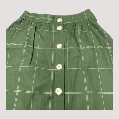 grid button skirt, green | 122/128cm