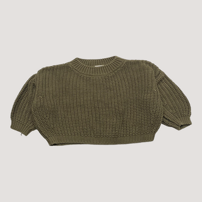 Simple folk knitted shirt, green | 80cm
