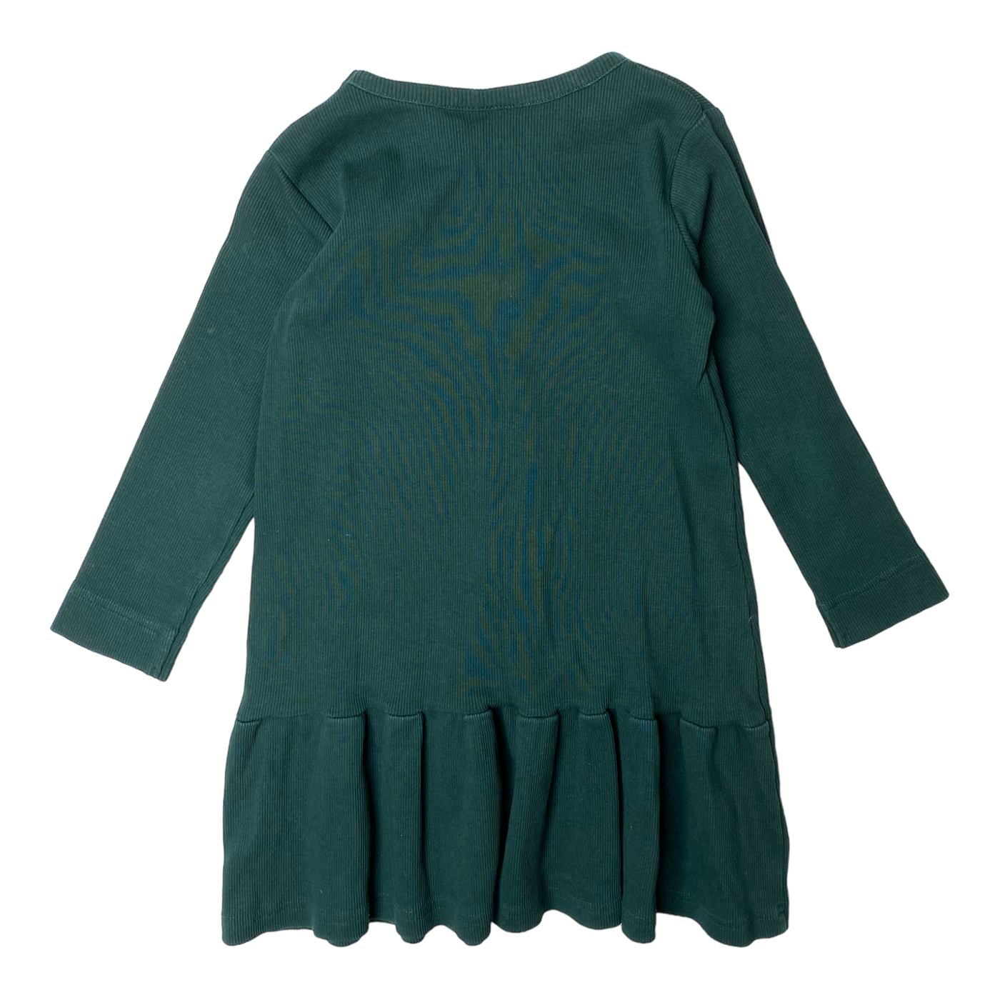 Aarre rib dress, dark green | 110/116cm