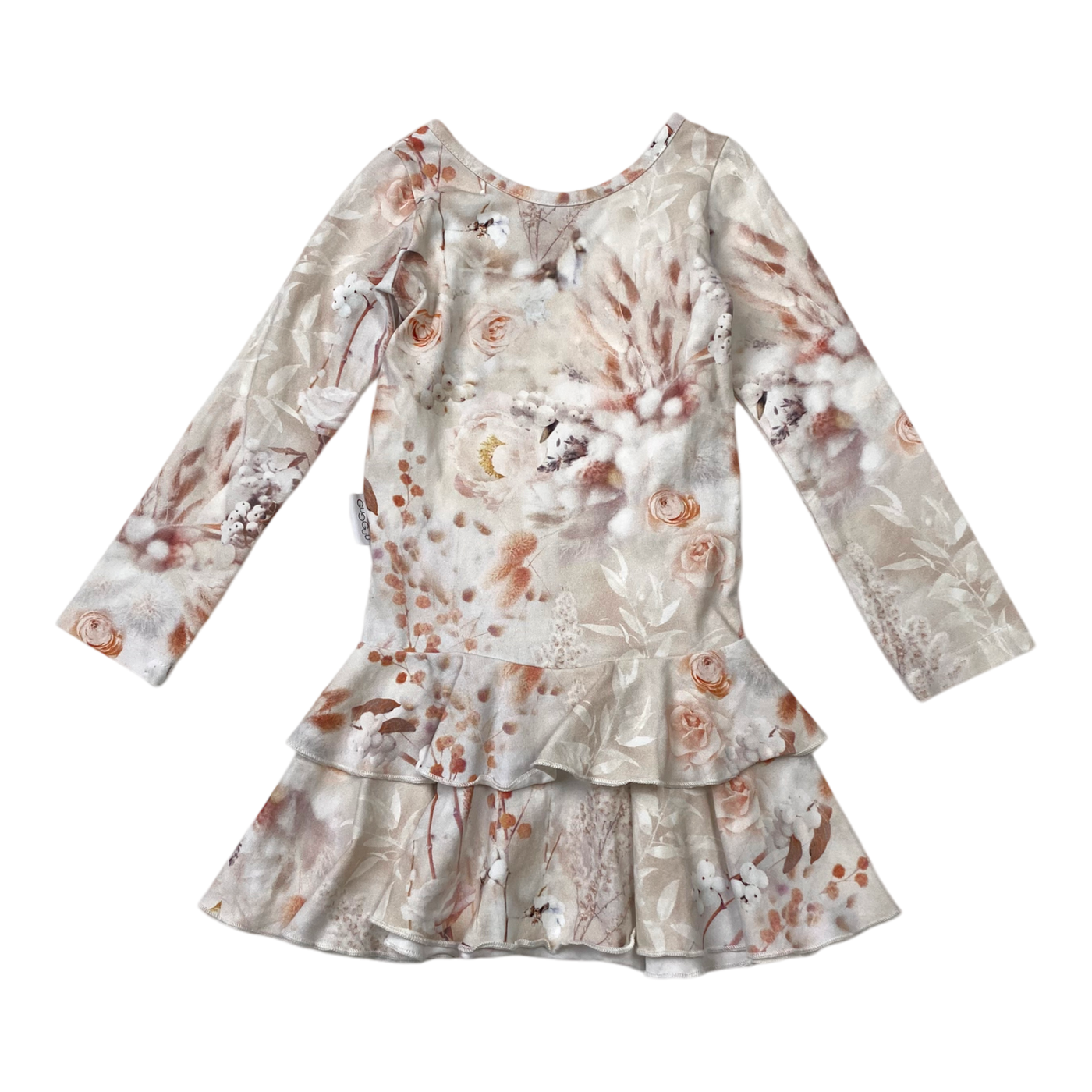 Gugguu frilla dress, flower | 86cm