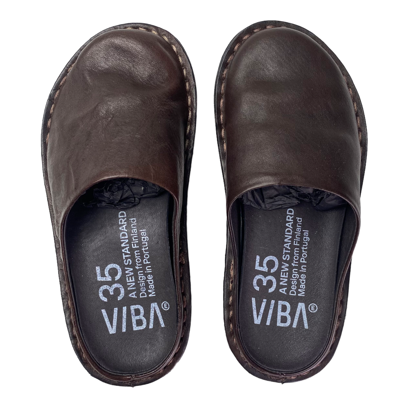 VIBAe Roma leather slippers, cocoa brown | 35