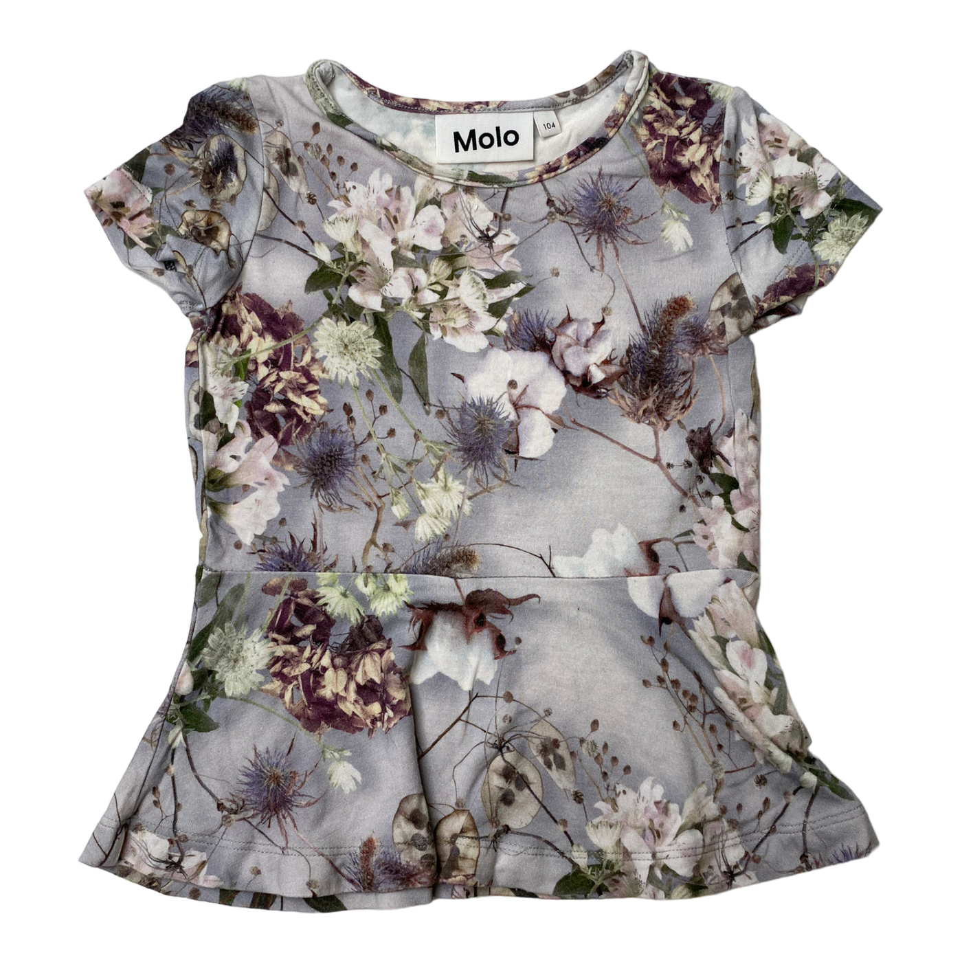 Molo peplum t-shirt, flower | 104cm