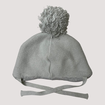 cotton knitted beanie, light grey | 6-12m