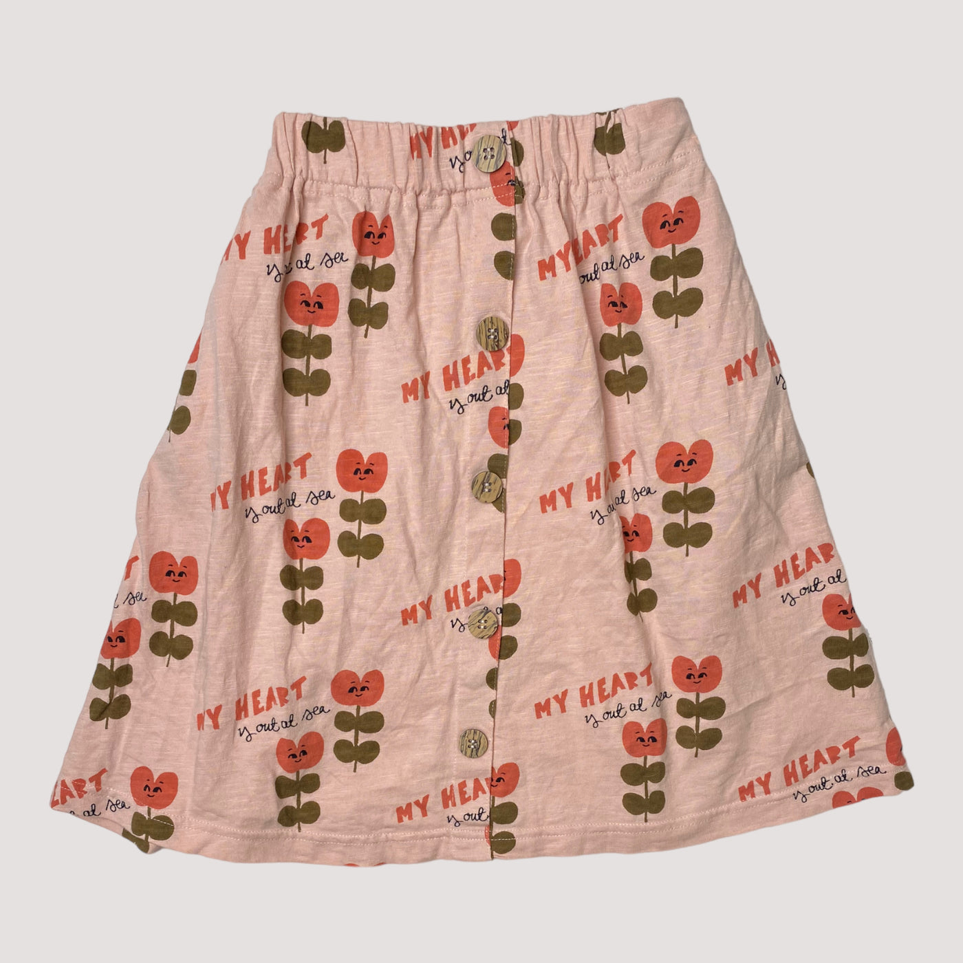 Mainio button skirt, my heart is out at sea | 98/104cm