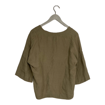 Papu linen shirt, golden green | woman XS