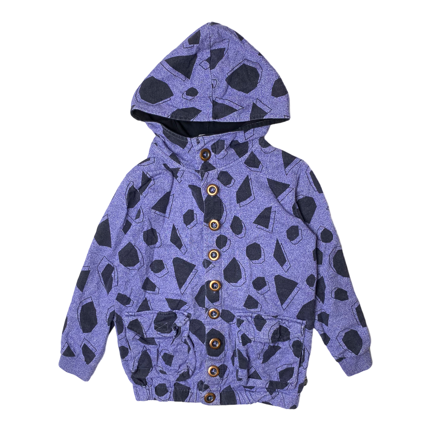 Mainio button  hoodie jacket, mauve | 122/128cm