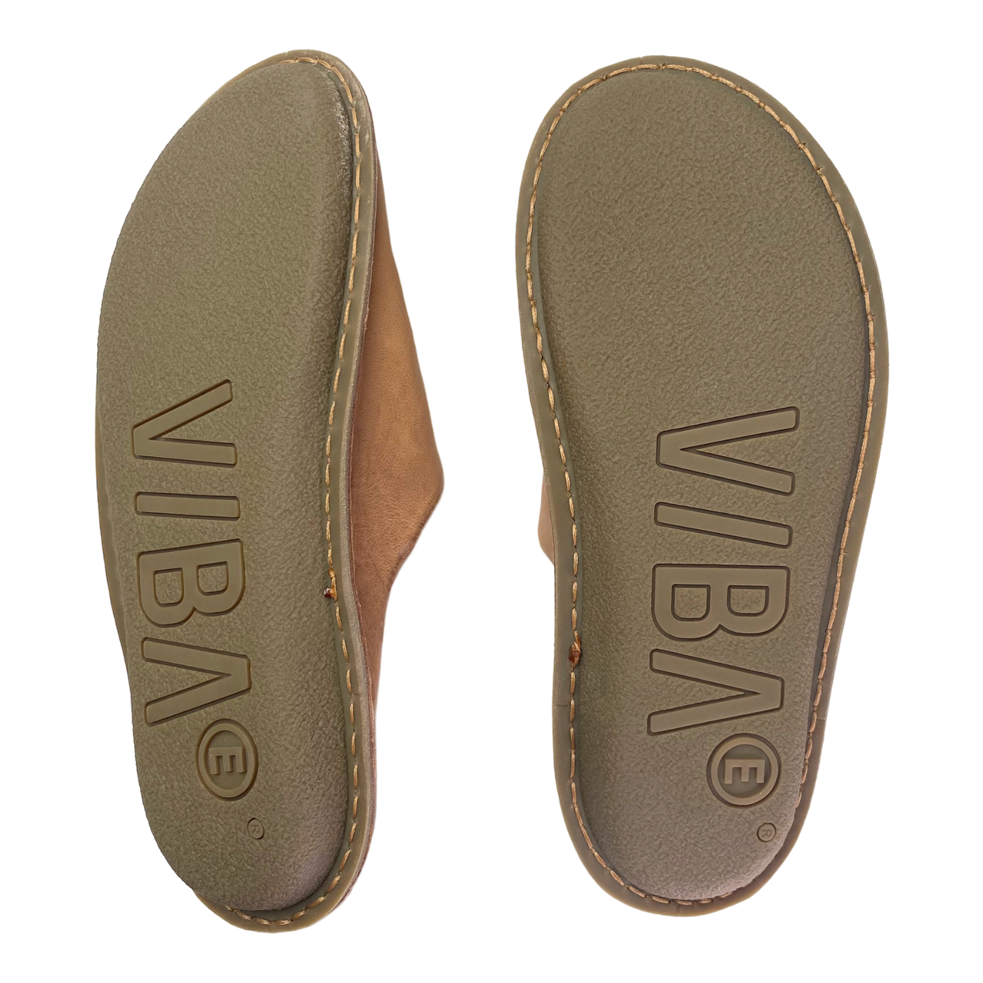 VIBAe Roma leather slippers, fawn tan | 42