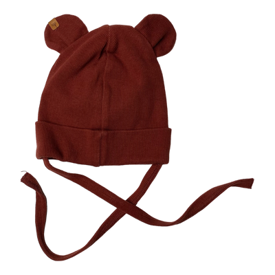 Metsola rib bear beanie, wine | 6-12m