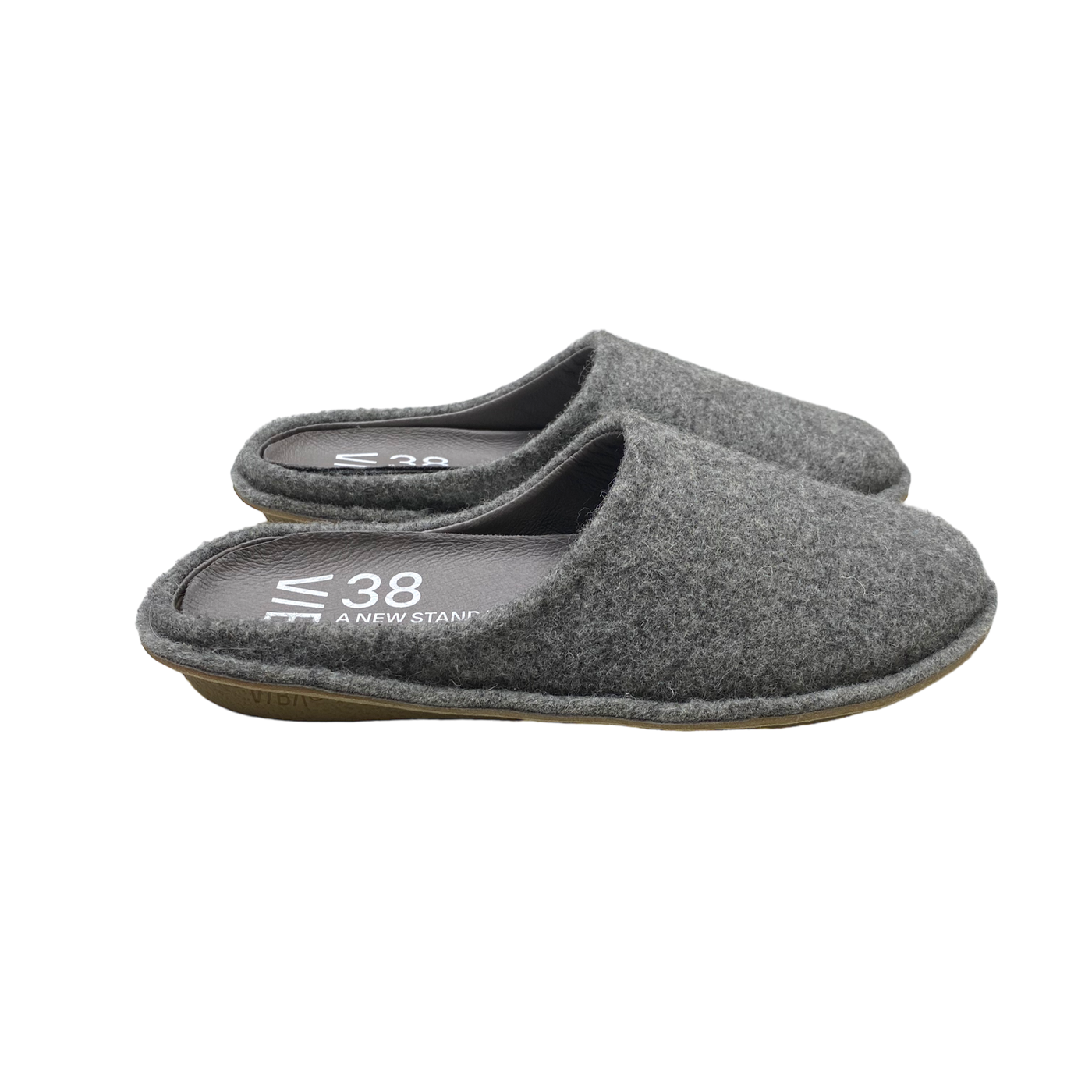 VIBAe Roma wool slippers, heathered grey | 38