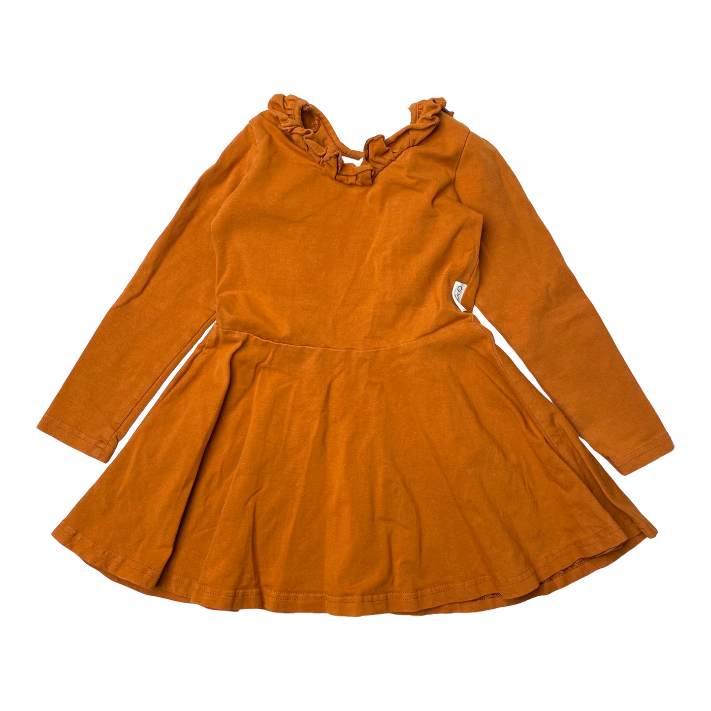 Gugguu frill dress, carrot orange | 92cm