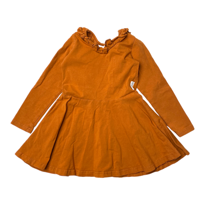 Gugguu frill dress, carrot orange | 92cm