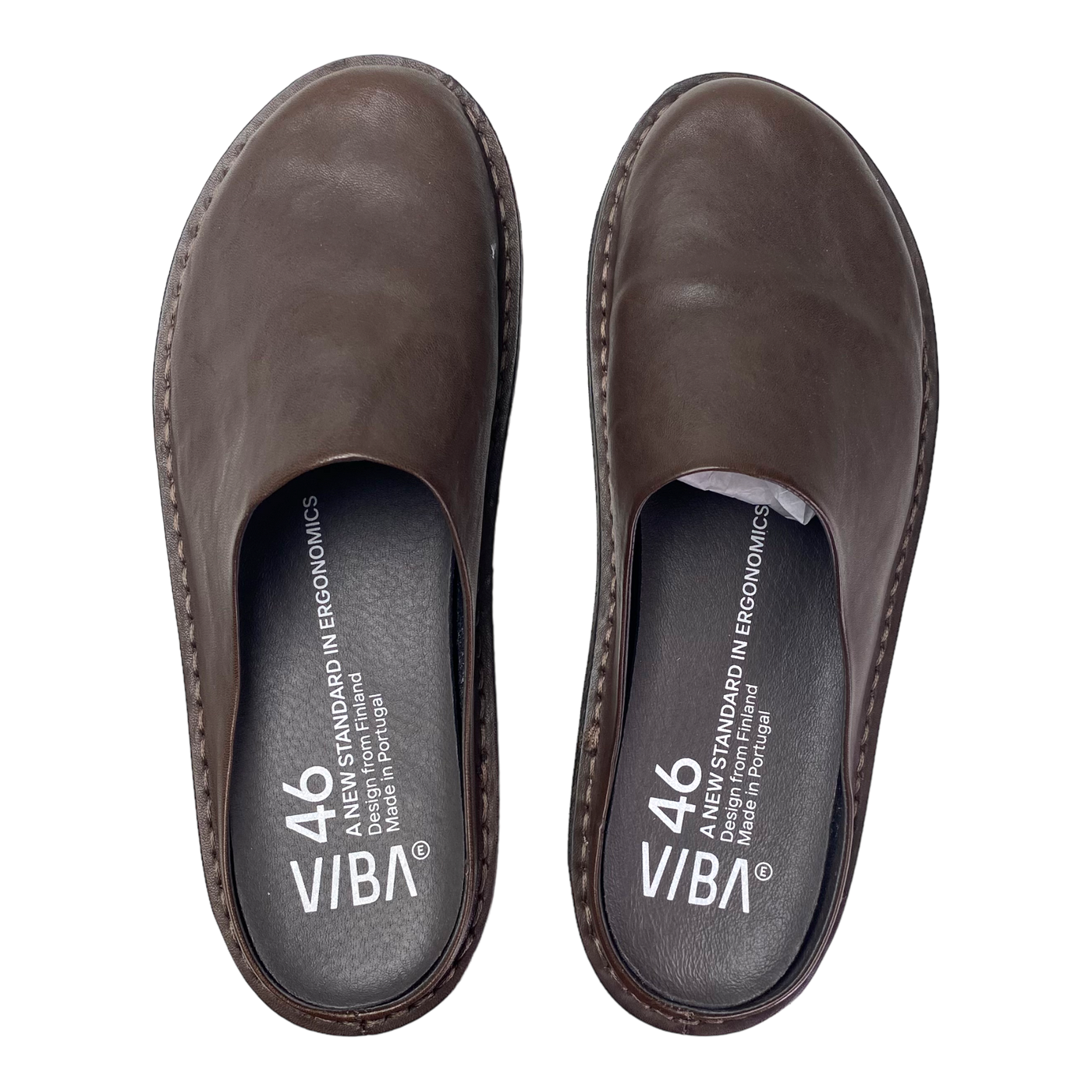 VIBAe Roma leather slippers, cocoa brown | 46